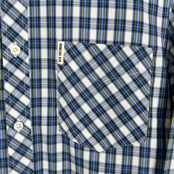 Ben Sherman Blue and White Checkered Dress Shirt - Picture 4 of 15